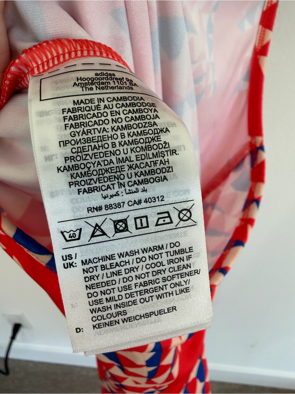 Adidas x FARM Rio Psychedelic Wave Cutout Maxi Dress Red XS - Picture 10 of 12